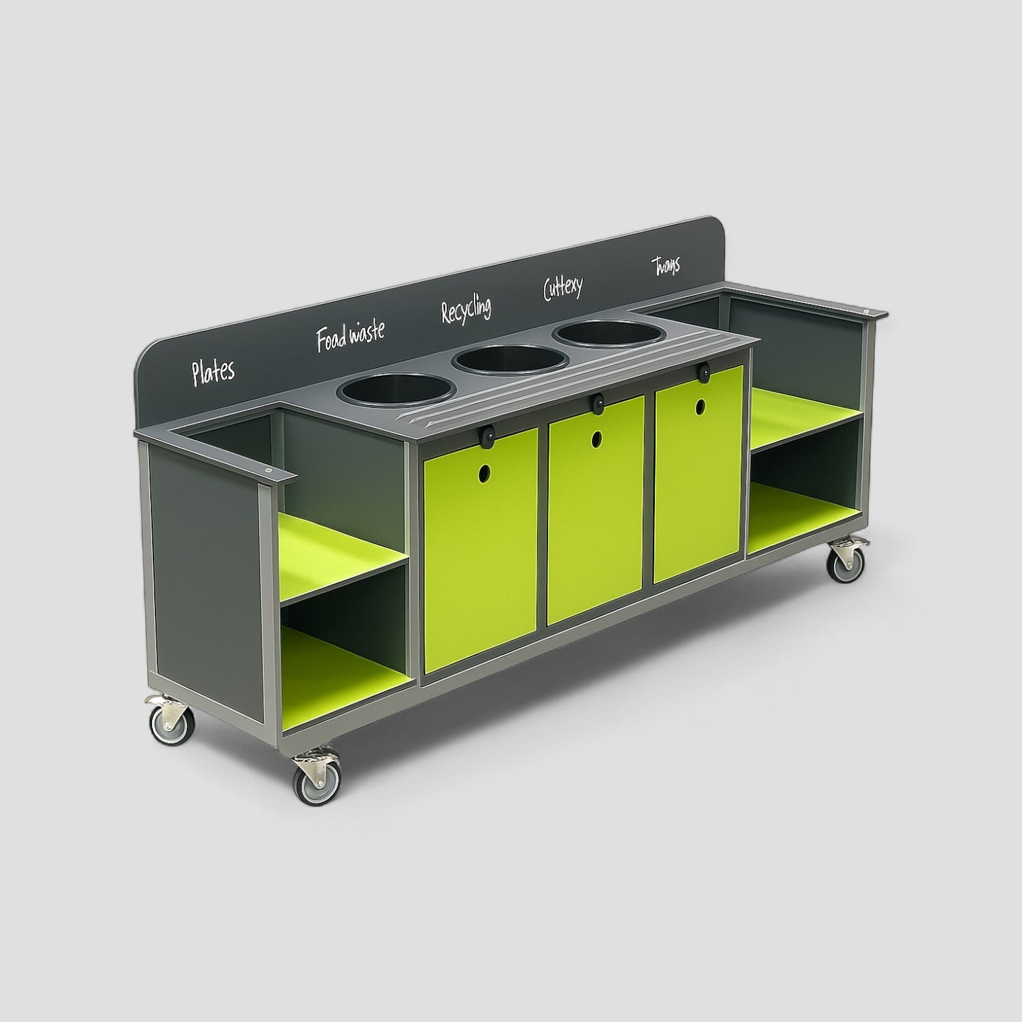 Large aqua smart clearing trolley - Primary School Height