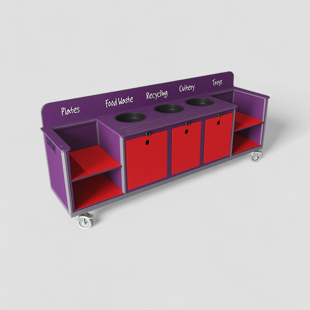 Large aqua smart clearing trolley - Primary School Height