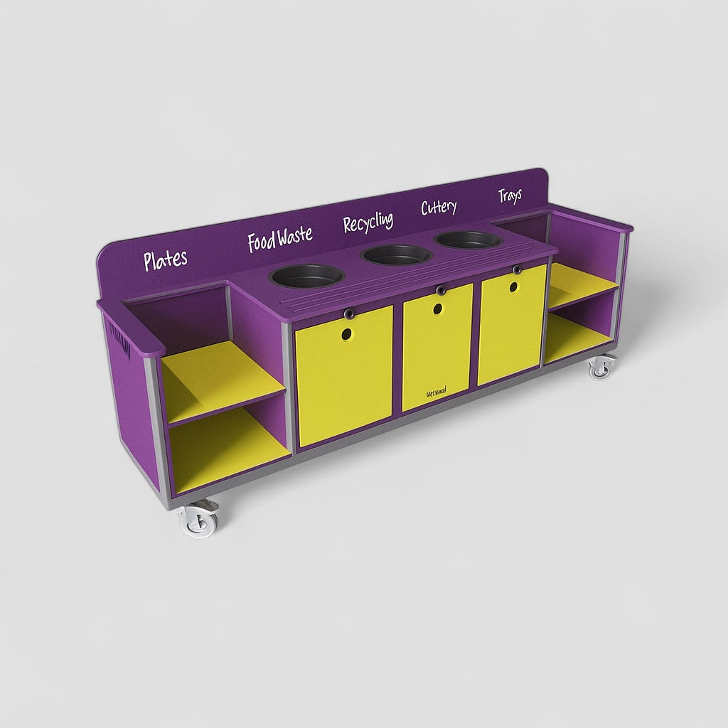 Large aqua smart clearing trolley - Primary School Height