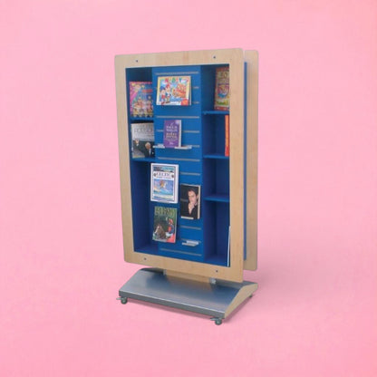 Double sided display unit on castors