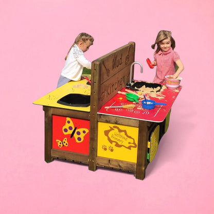 Outdoor play double sided mud kitchen