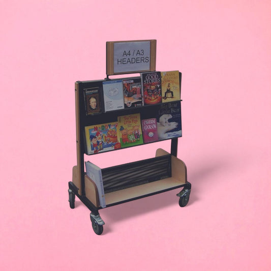 Small book display trolley