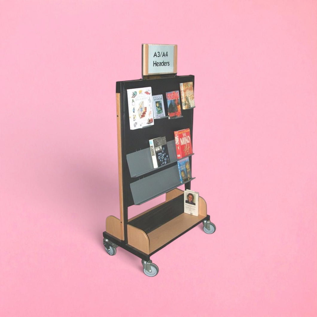 Large book display trolley