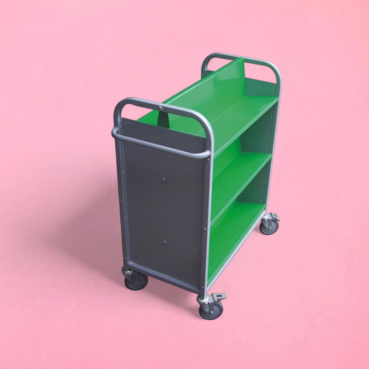 Double sided steel book trolley