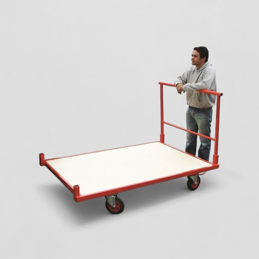 Large flat bed platform trolley