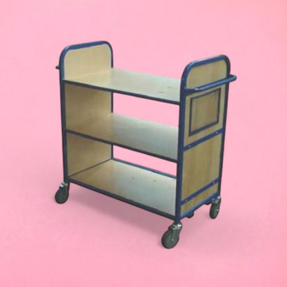 Wood flat shelf trolley