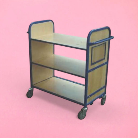 Wood flat shelf trolley