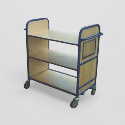Wood flat shelf trolley
