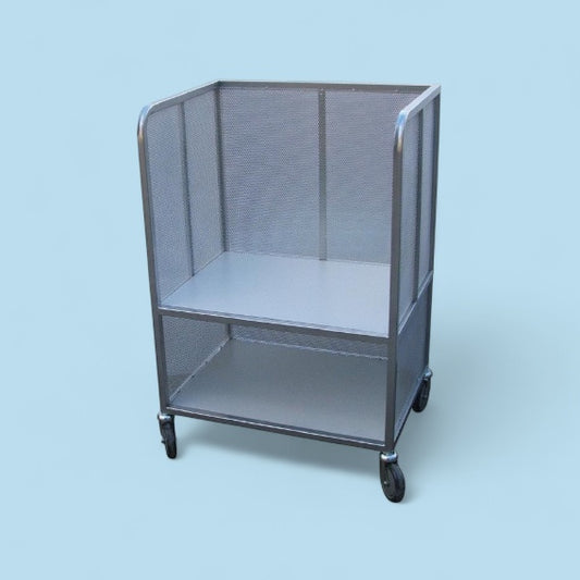 3 sided 2 shelf trolley