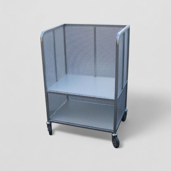 3 sided 2 shelf trolley