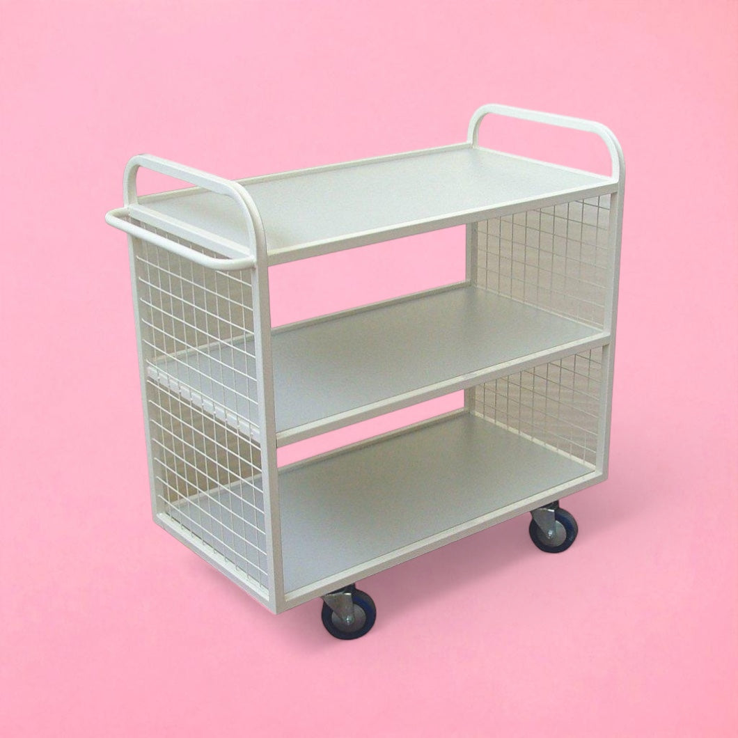 Steel flat shelf trolley