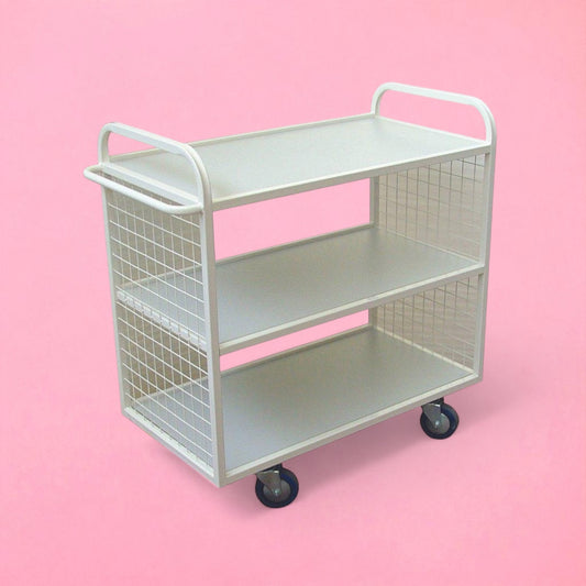 Steel flat shelf trolley