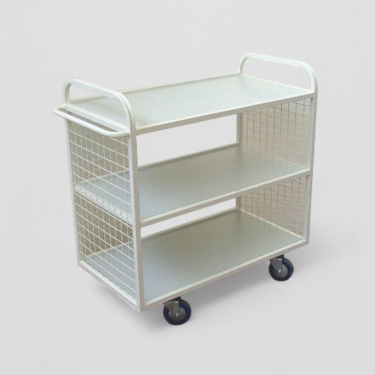 Steel flat shelf trolley