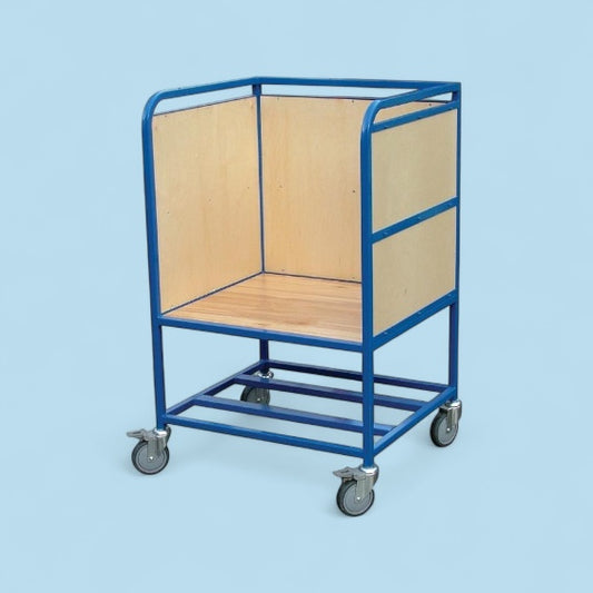 3 sided raised flat base trolley