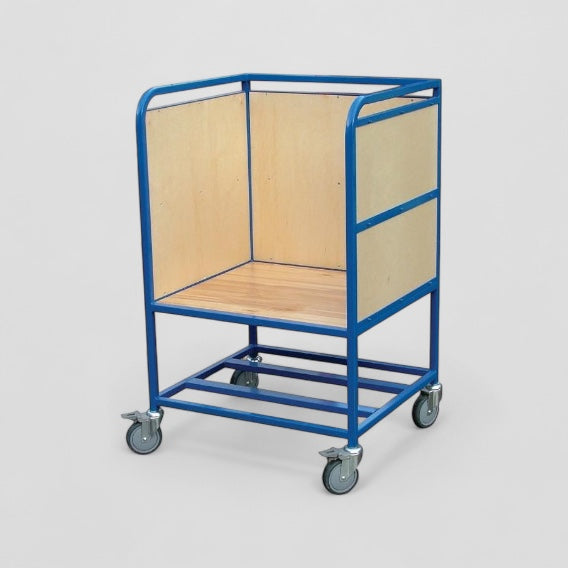3 sided raised flat base trolley