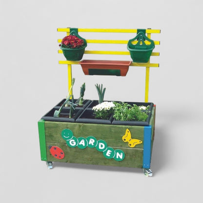 6 box garden planter with hanging rail