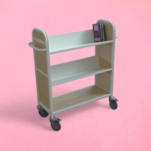 Single sided book trolley