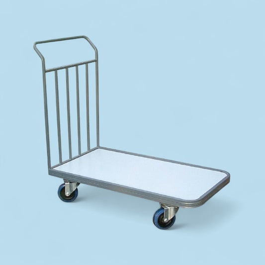 Flat base trolley with large wheels