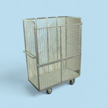 Mesh trolley with fold down door