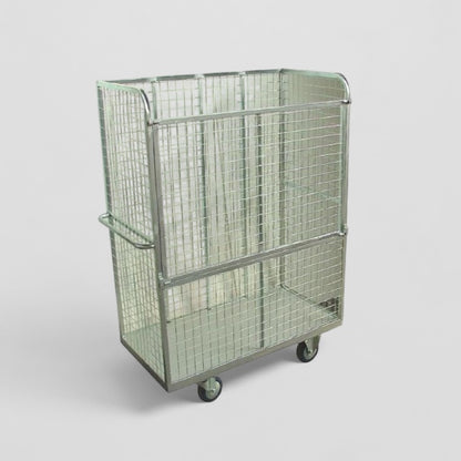 Mesh trolley with fold down door