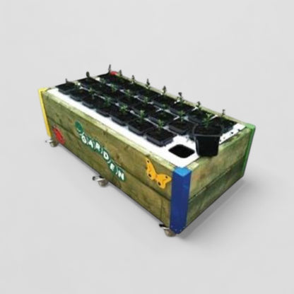 Garden box with 24 small planters