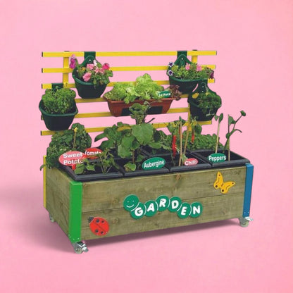 8 box garden planter with hanging rail