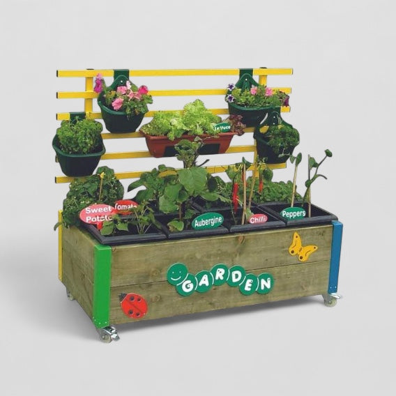 8 box garden planter with hanging rail