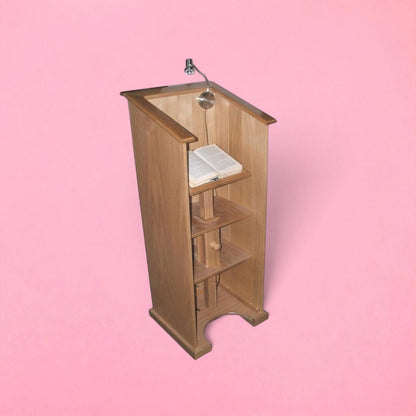 Height adjustable enclosed lectern