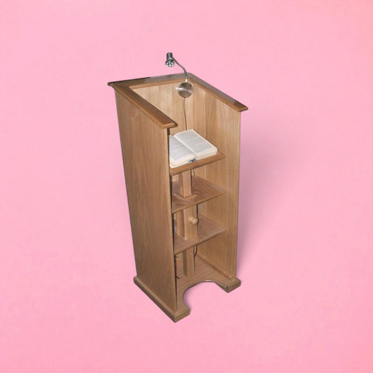 Height adjustable enclosed lectern
