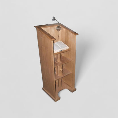 Height adjustable enclosed lectern