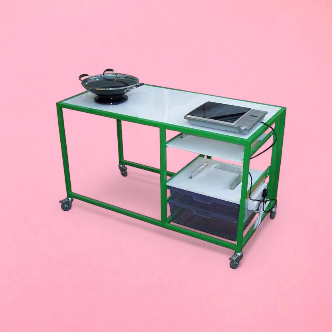 Standard cooking worktop station trolley
