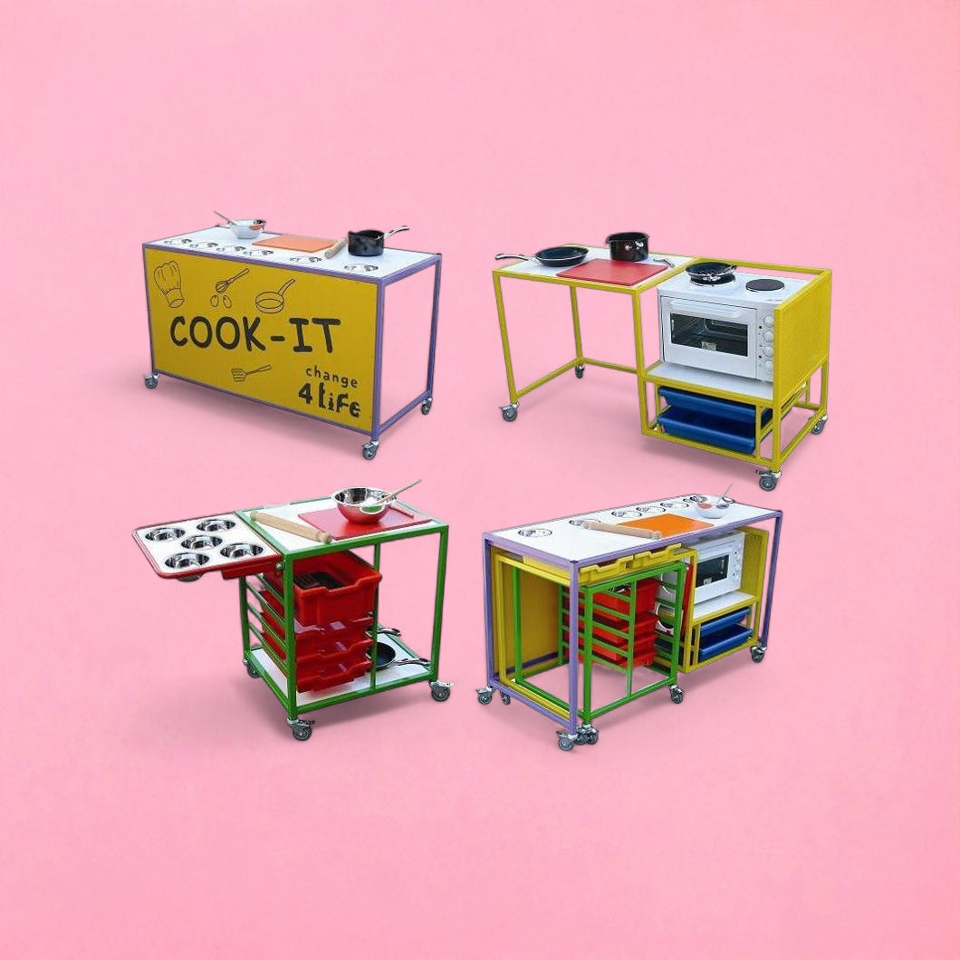 Nesting complete cooker trolley