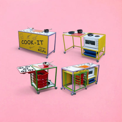 Nesting complete cooker trolley