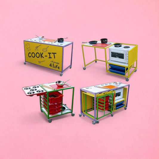 Nesting complete cooker trolley