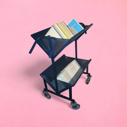 Large angled trough book trolley
