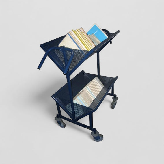 Large angled trough book trolley