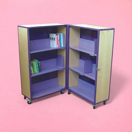 Mobile bookcase cupboard library