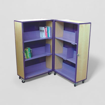 Mobile bookcase cupboard library
