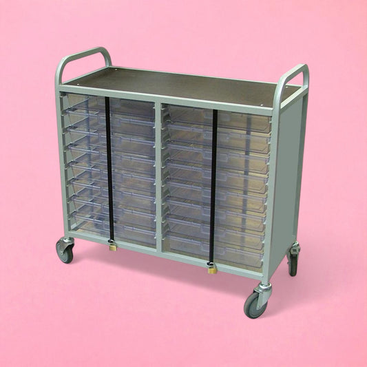 Locking aluminium tray trolley