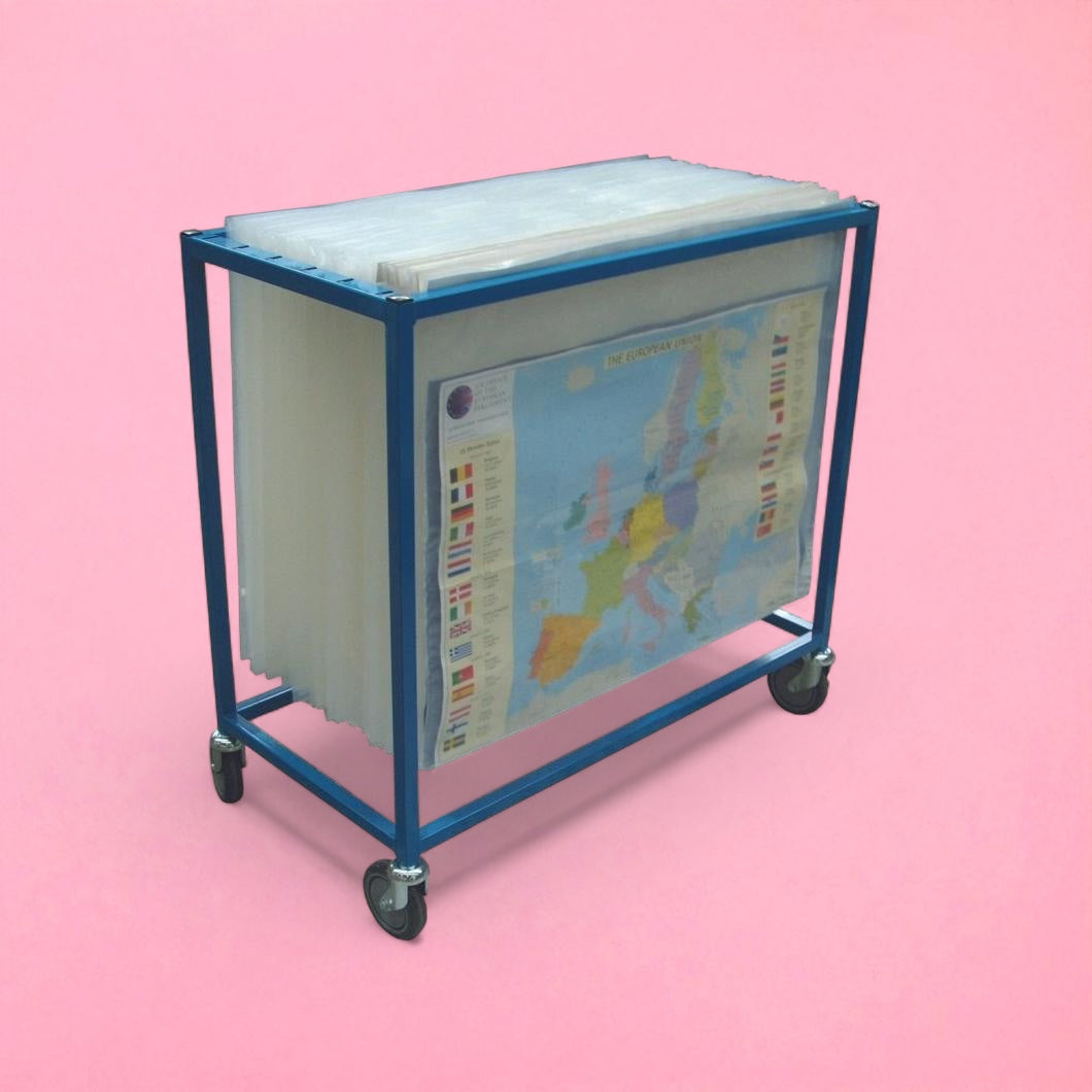 Map/plan/poster/artwork storage trolley