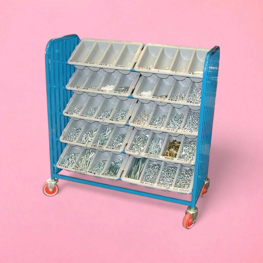 Sloping picking trolley