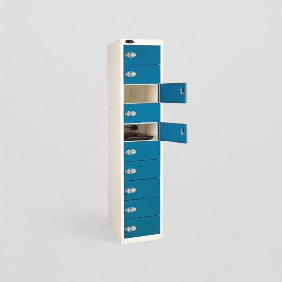 Laptop storage locker and charging station