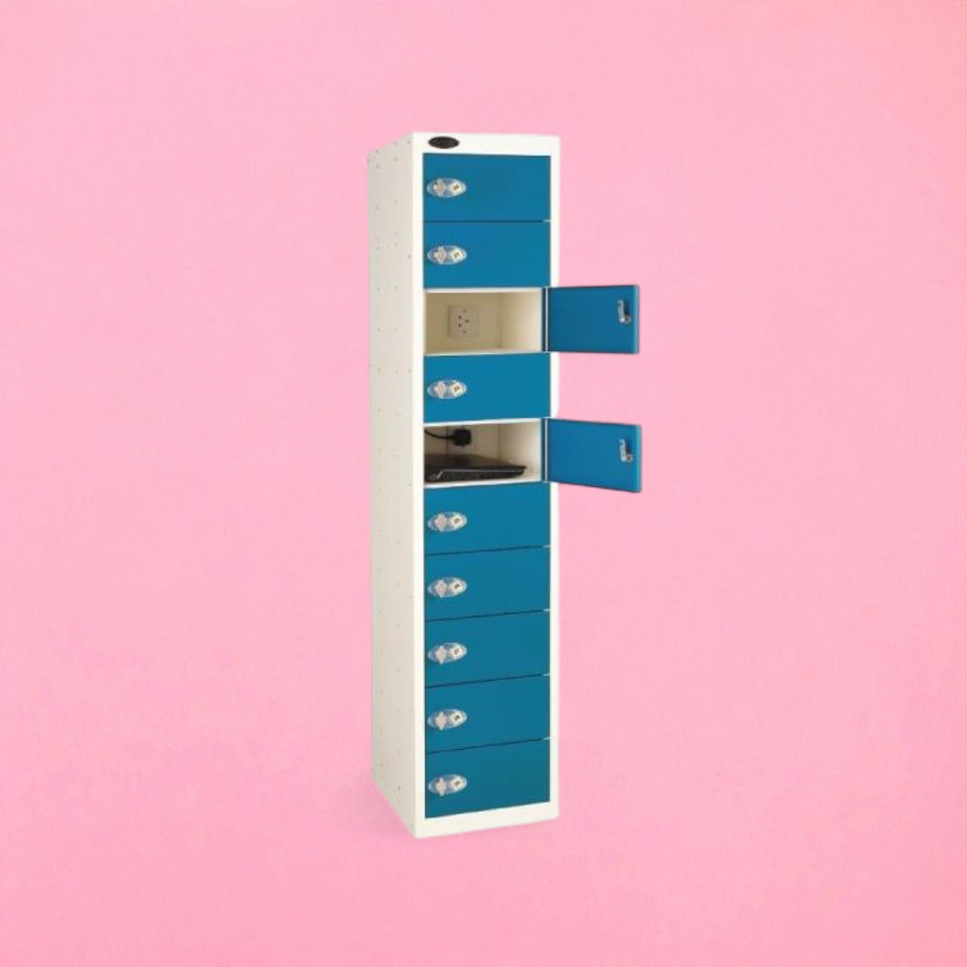 Laptop storage locker and charging station