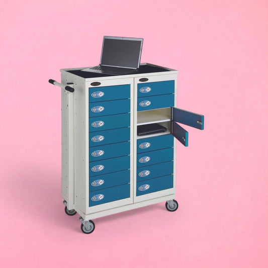 Laptop secure storage storage trolley