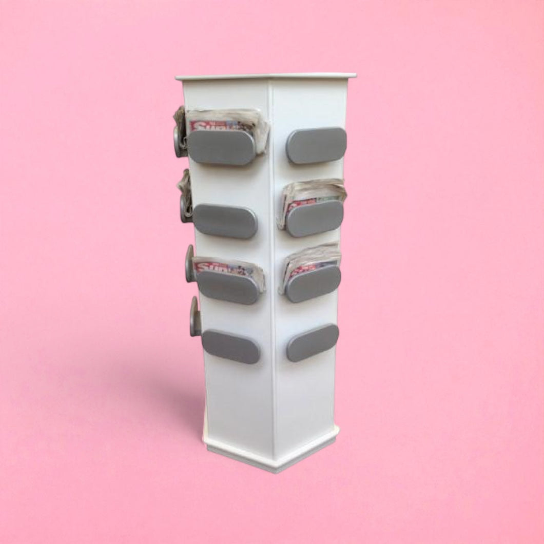 3 sided newspaper & magazine dispenser