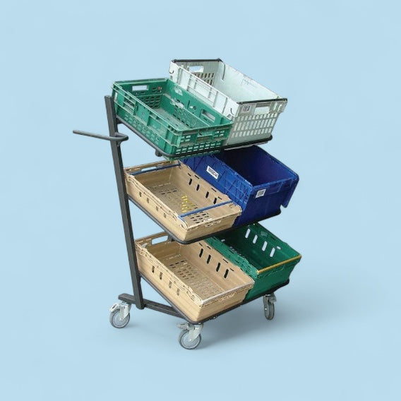 Nesting 6 large tote box trolley