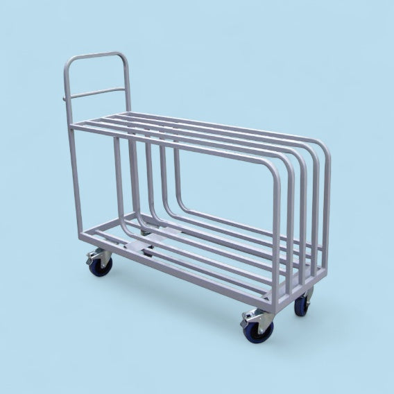 Folding table storage trolley