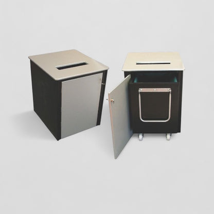 2 part wooden book returns bin