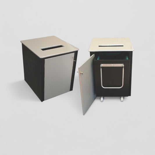 2 part wooden book returns bin