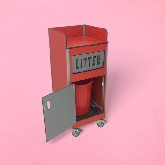 Litter bin rubbish point with flap